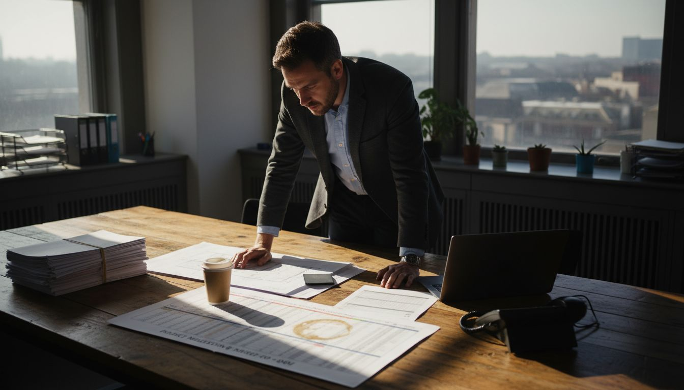 Project manager reviewing development finance workflow