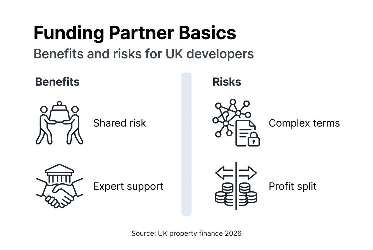 Infographic showing funding partner benefits and risks