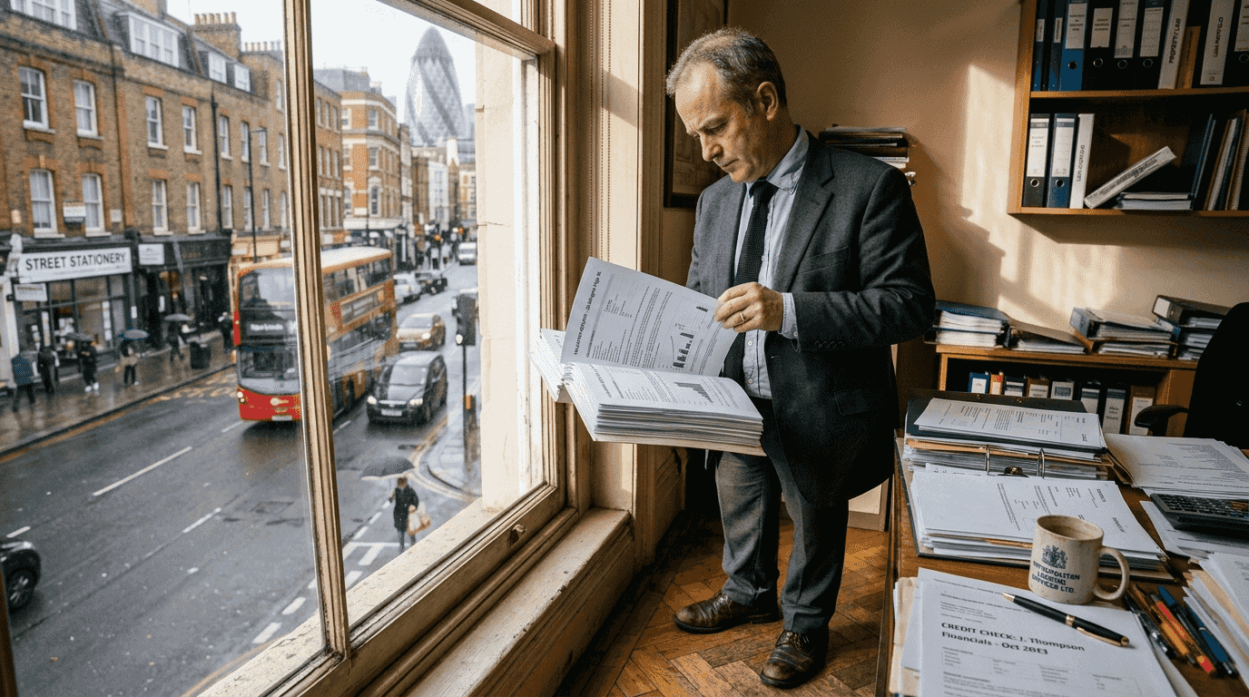 Senior lender reviewing property documents