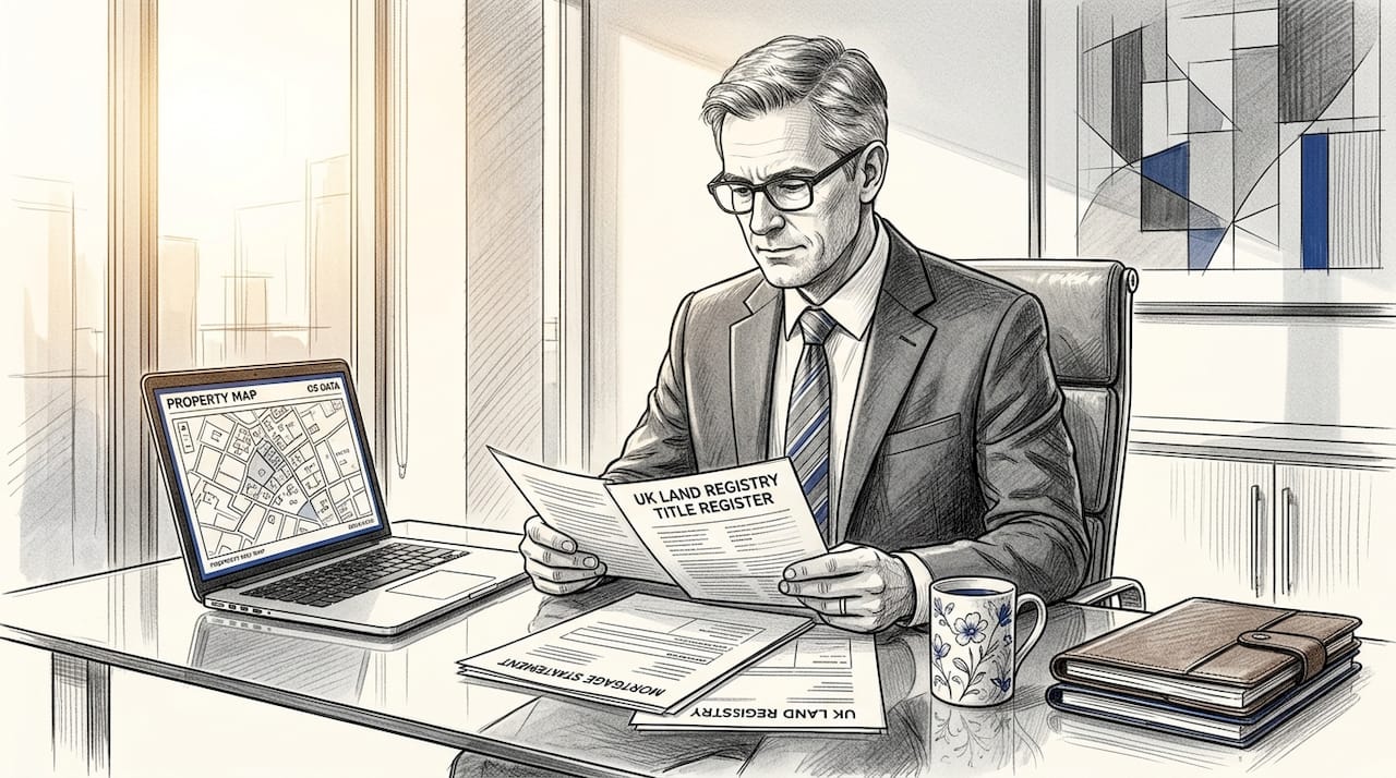 Solicitor reviews property legal documents
