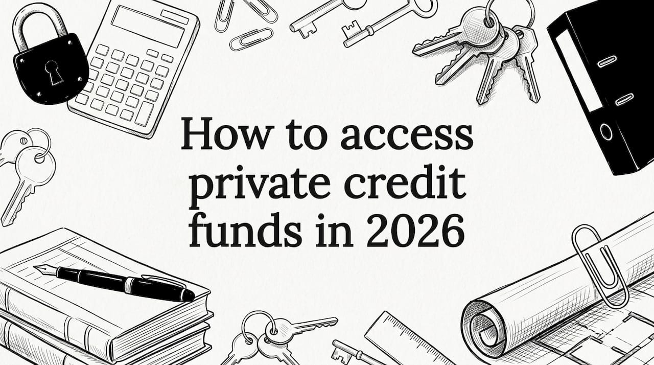 Decorative private credit funds title card illustration