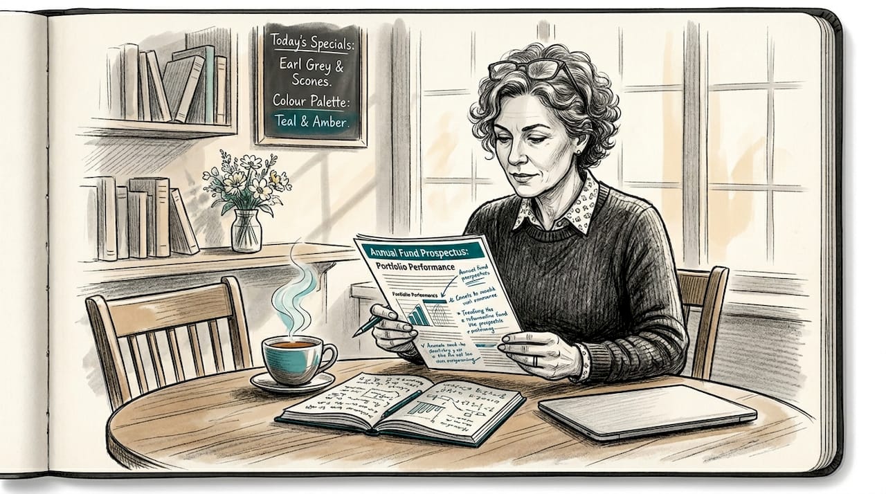 Woman reviewing private credit fund documents in office