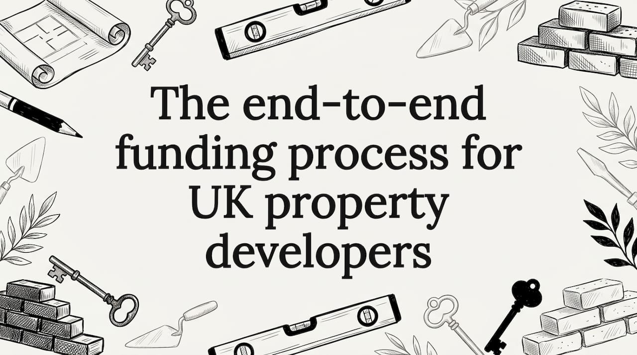 Hand-drawn property funding title card illustration