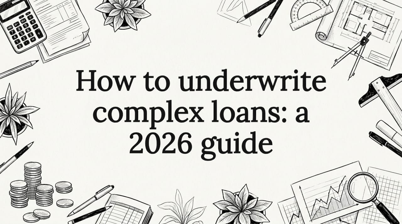 Decorative title card illustration with financial tools