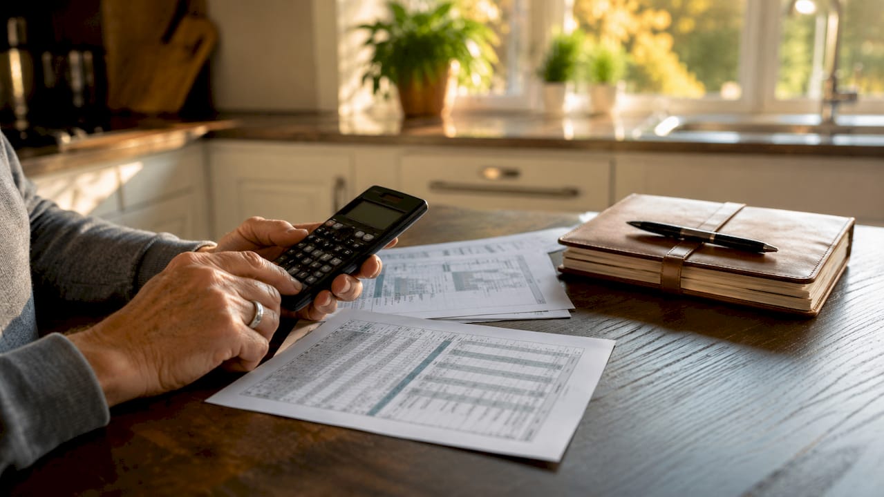 Hands calculating real estate IRR on calculator