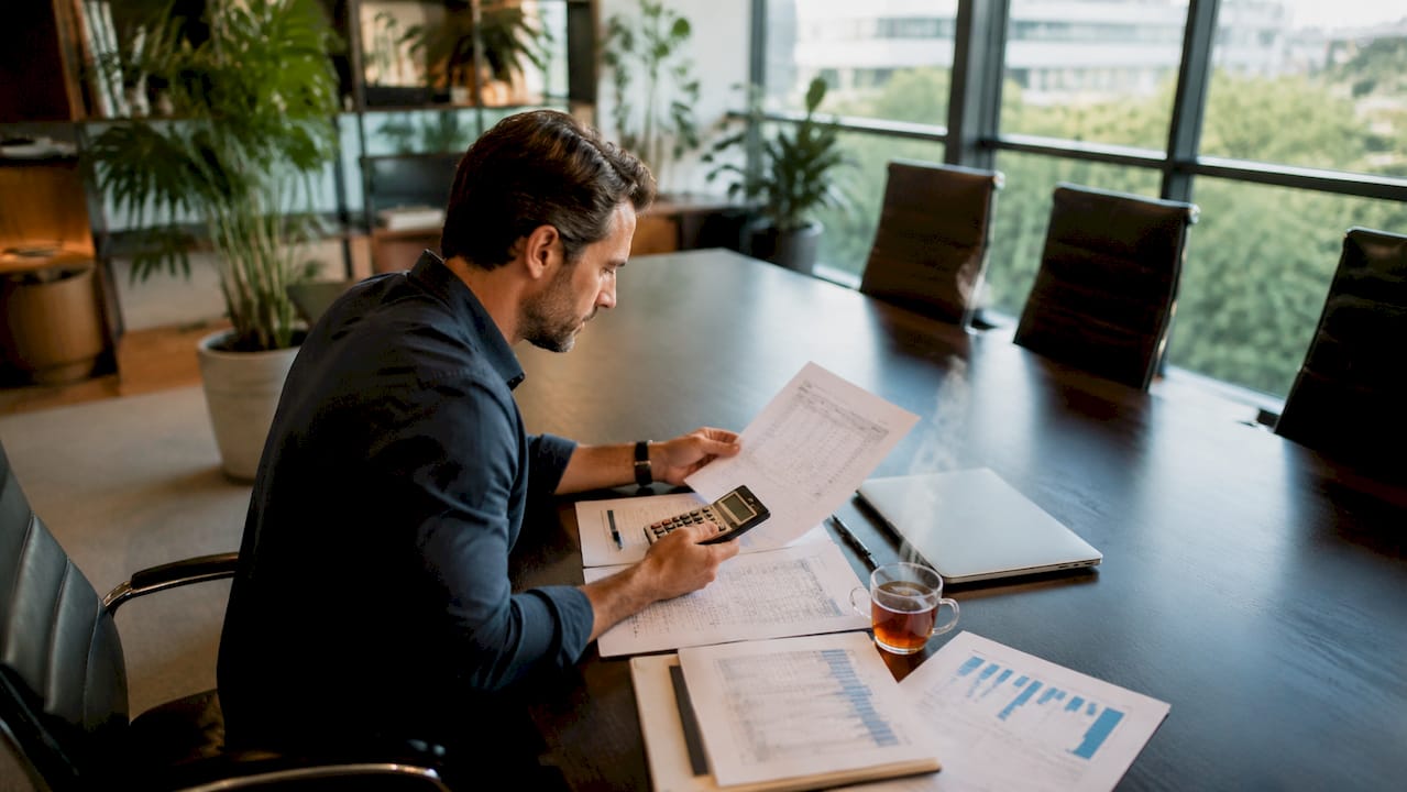 Investor analyzing real estate IRR paper