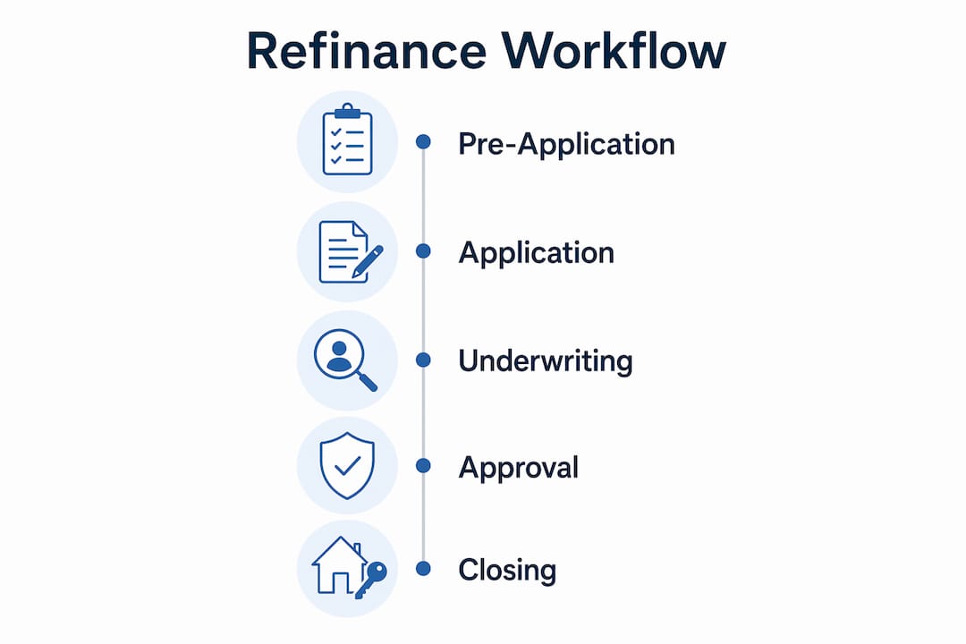 Infographic outlining property refinance steps