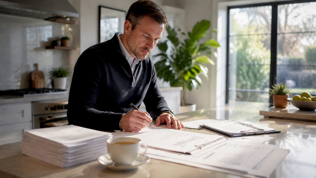 UK developer reviewing exit finance documents