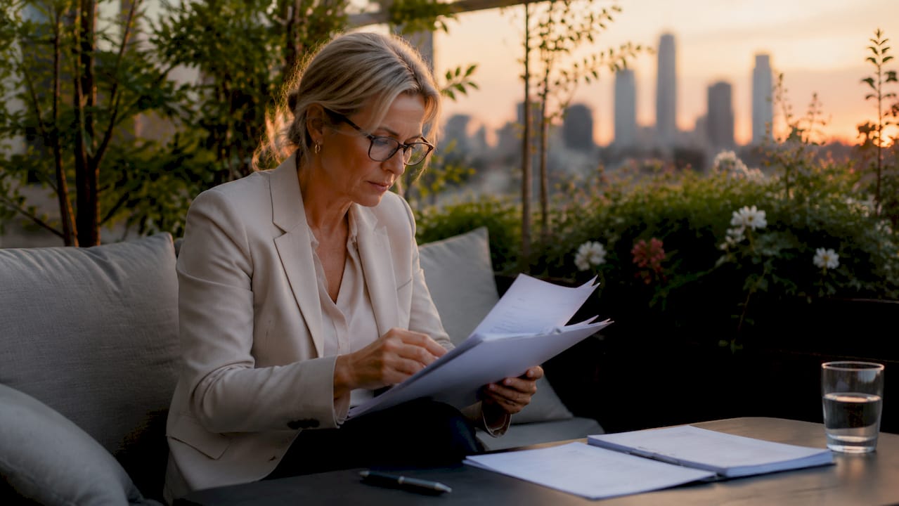 Finance professional reviewing loan application