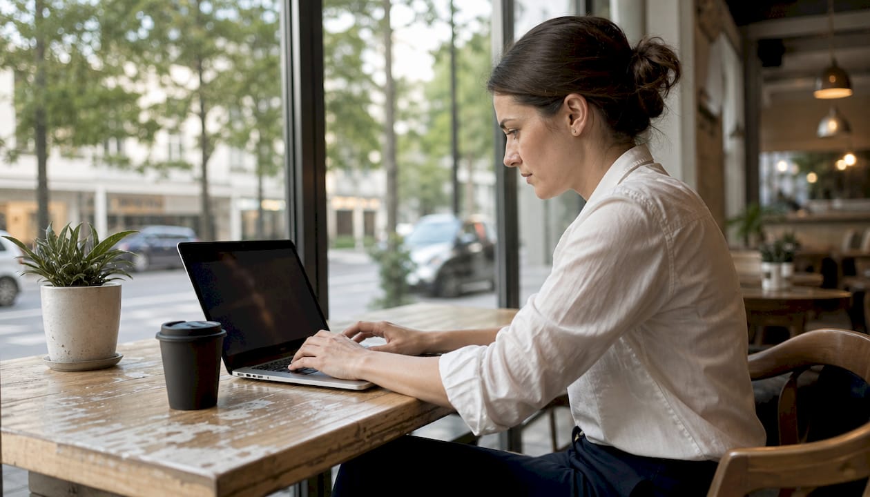 Developer working on financial models at desk