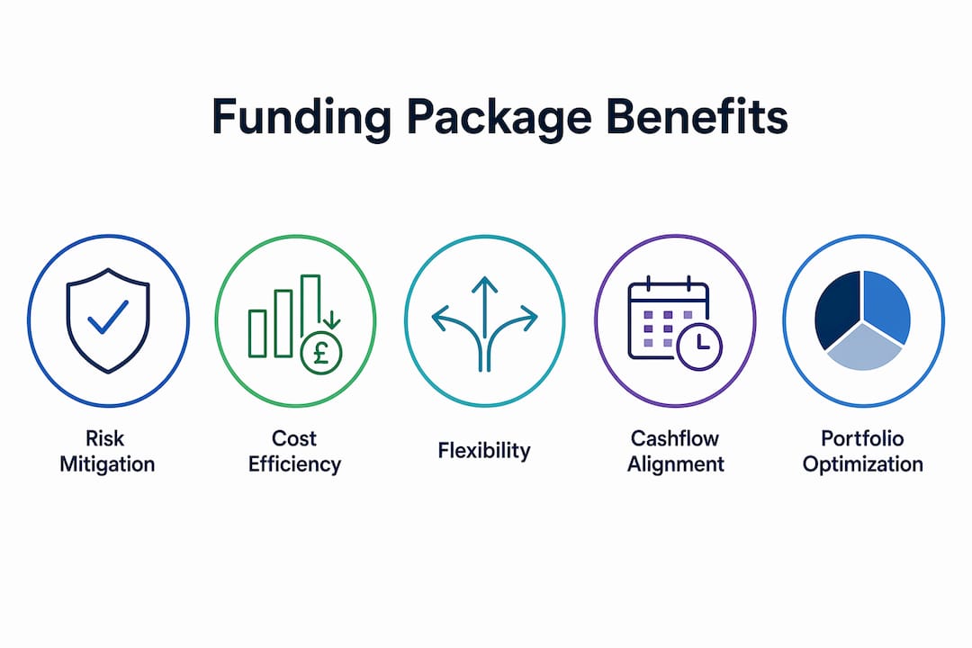 Infographic illustrating key benefits of complex funding