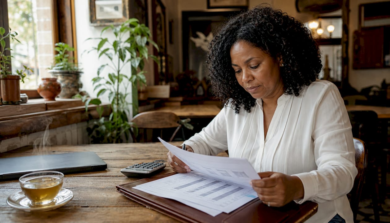 Professional reviewing UK property loan documents