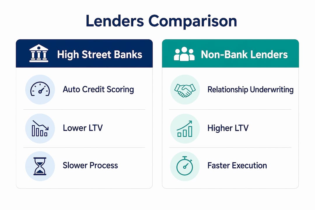 Infographic comparing non-bank lenders to banks