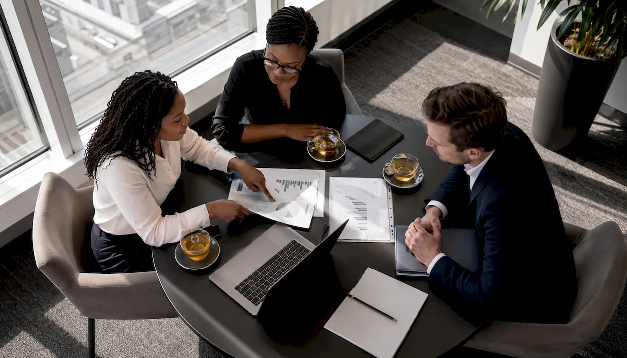 Loan origination meeting among UK finance professionals