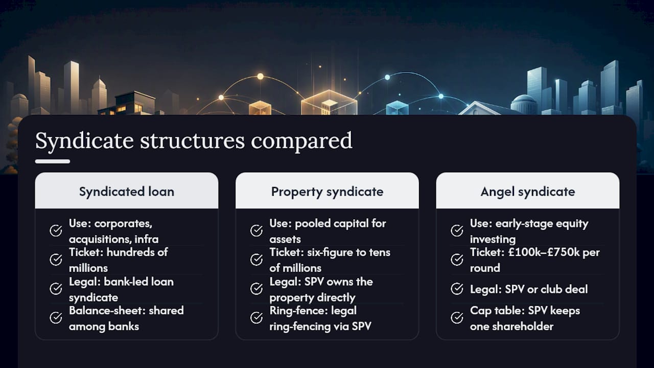 Comparison diagram of syndicate structures