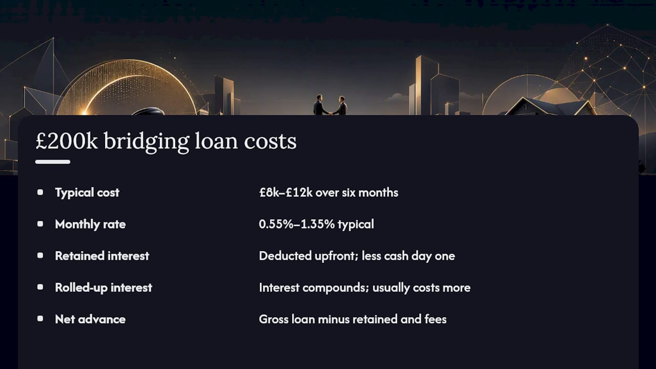 Cost breakdown of £200k auction bridging loan