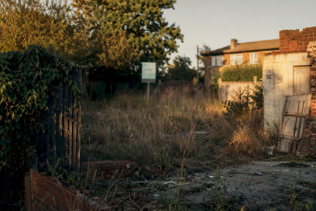 Brownfield commercial yard fenced site