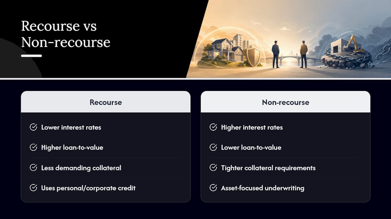 Why does non-recourse finance cost more and demand tighter terms? — overview diagram