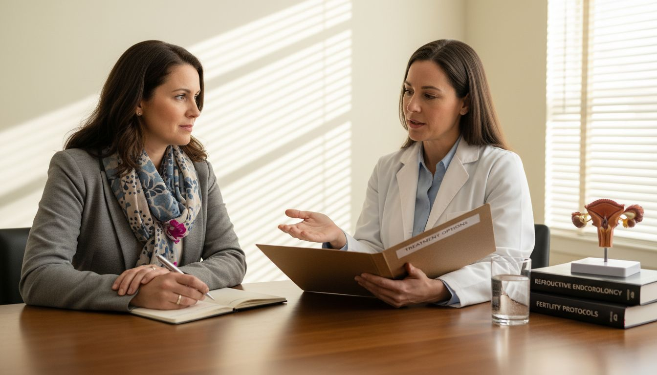 Woman consults doctor on fertility options