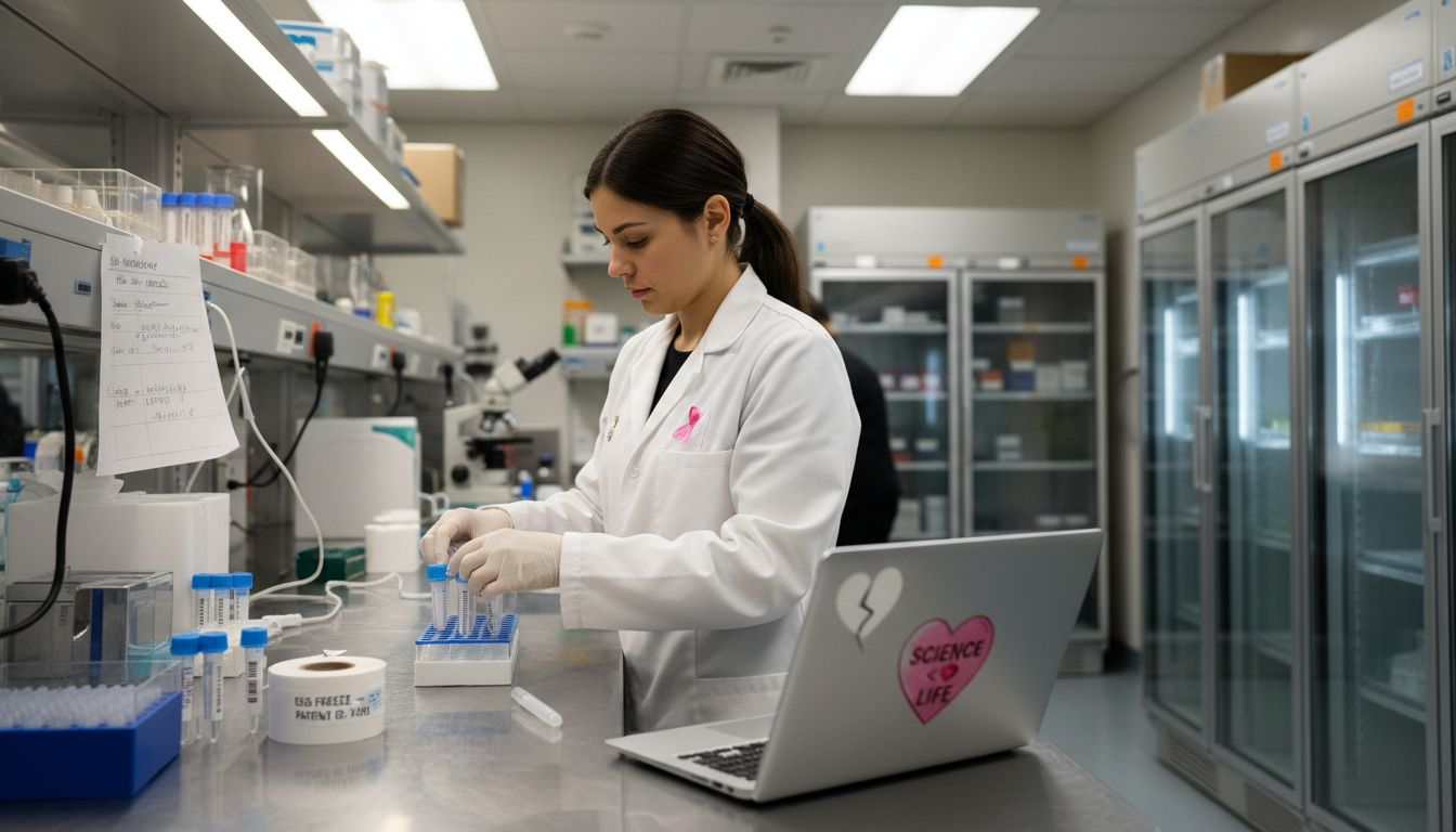 Technician prepares egg freezing samples in lab