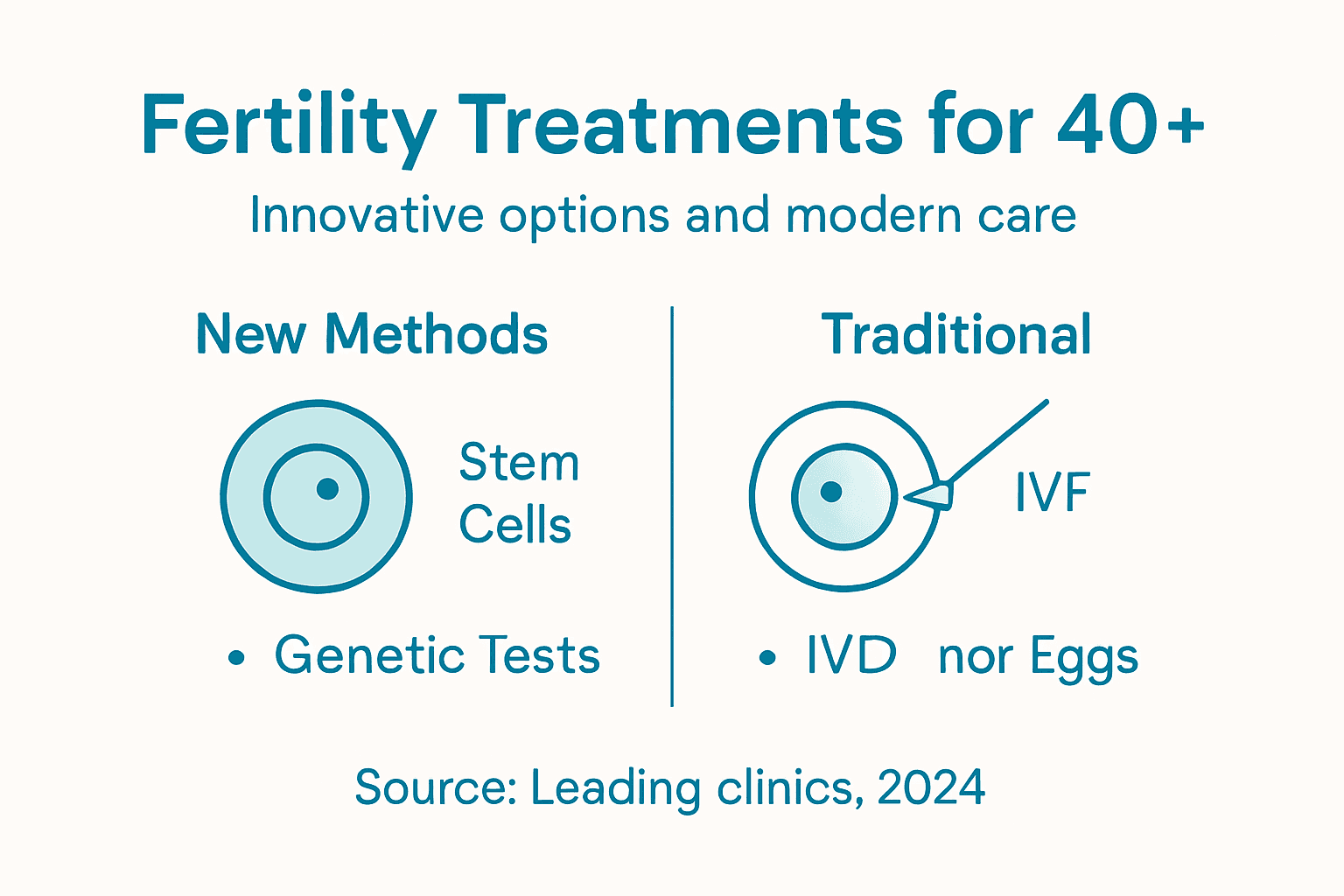 Infographic of advanced fertility treatments for women 40 plus