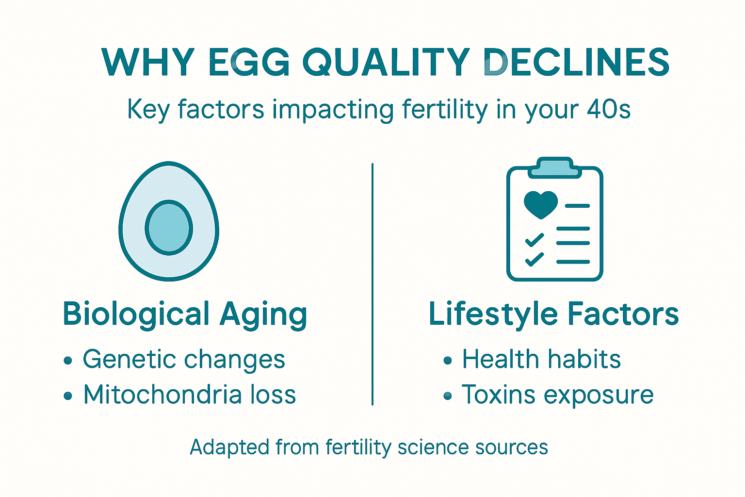 Infographic on egg quality decline causes