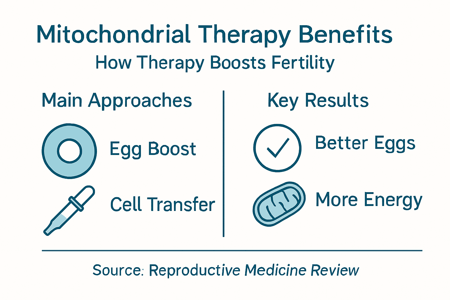 Infographic: mitochondrial therapy benefits for fertility