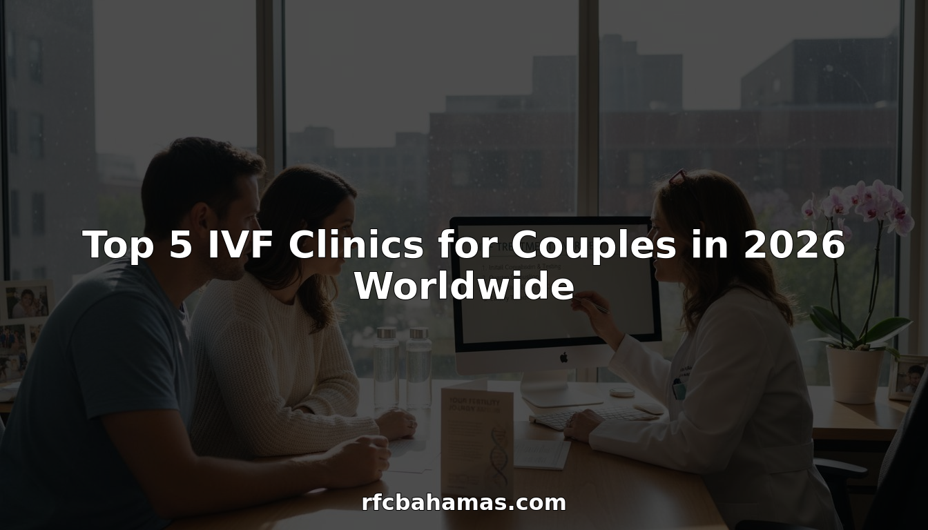 Couple consulting IVF expert in clinic office