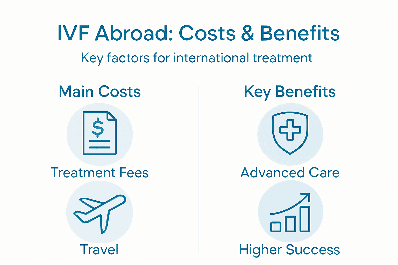 Infographic showing IVF abroad costs and benefits