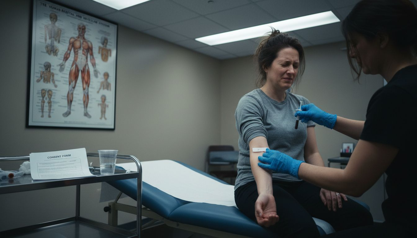 Patient having blood drawn for medical test