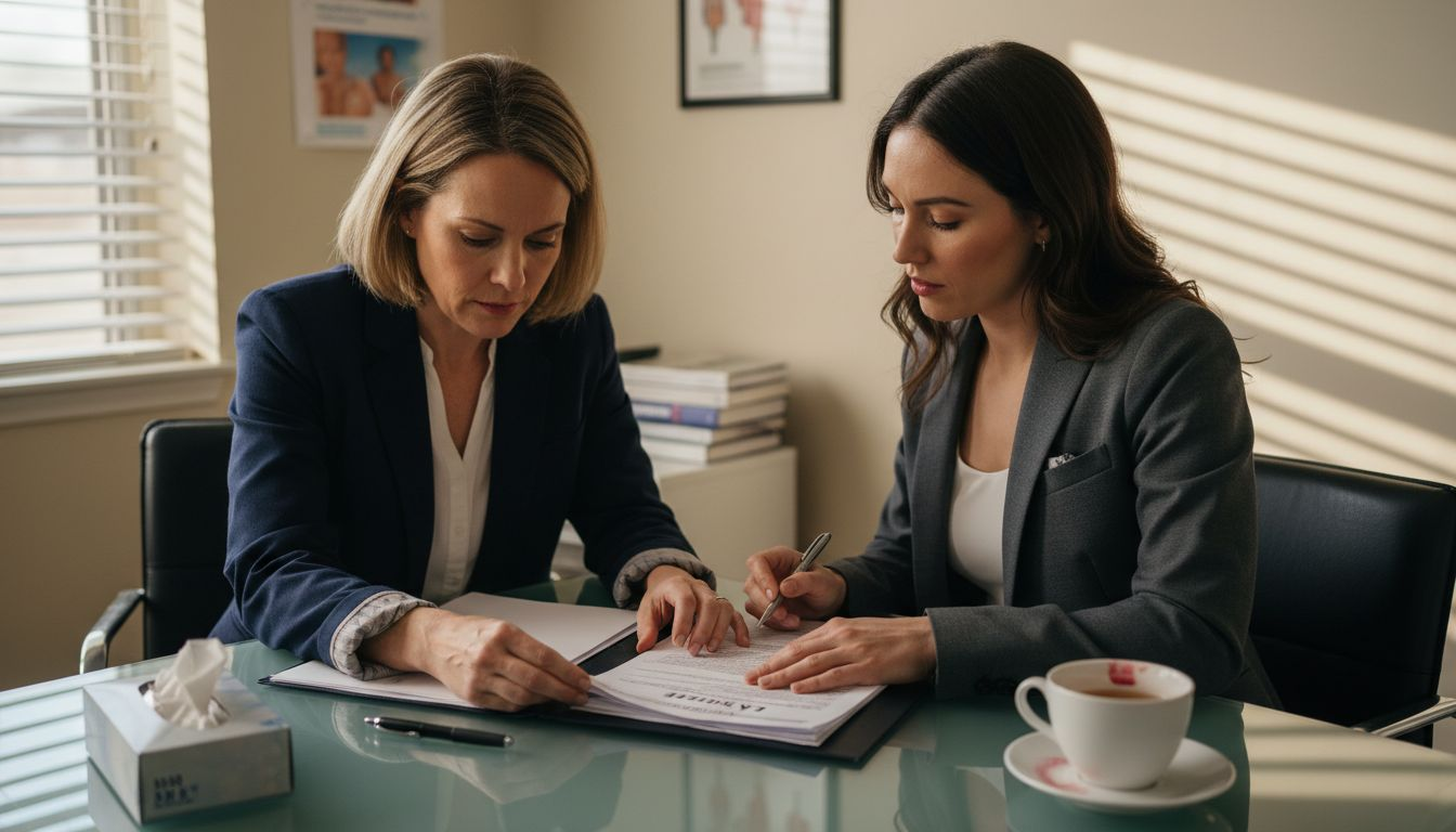 Woman and doctor reviewing fertility results