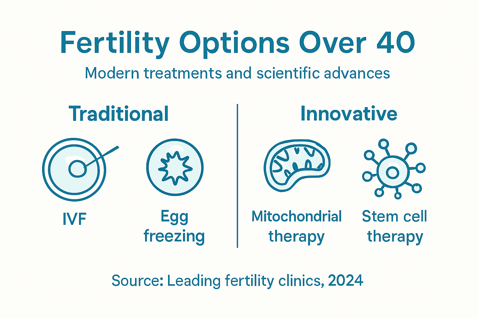 Infographic on fertility options over 40