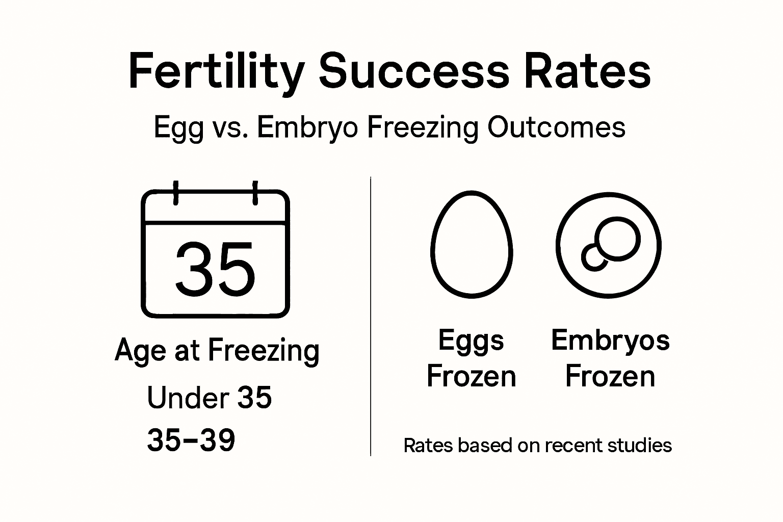 Infographic comparing fertility preservation success rates