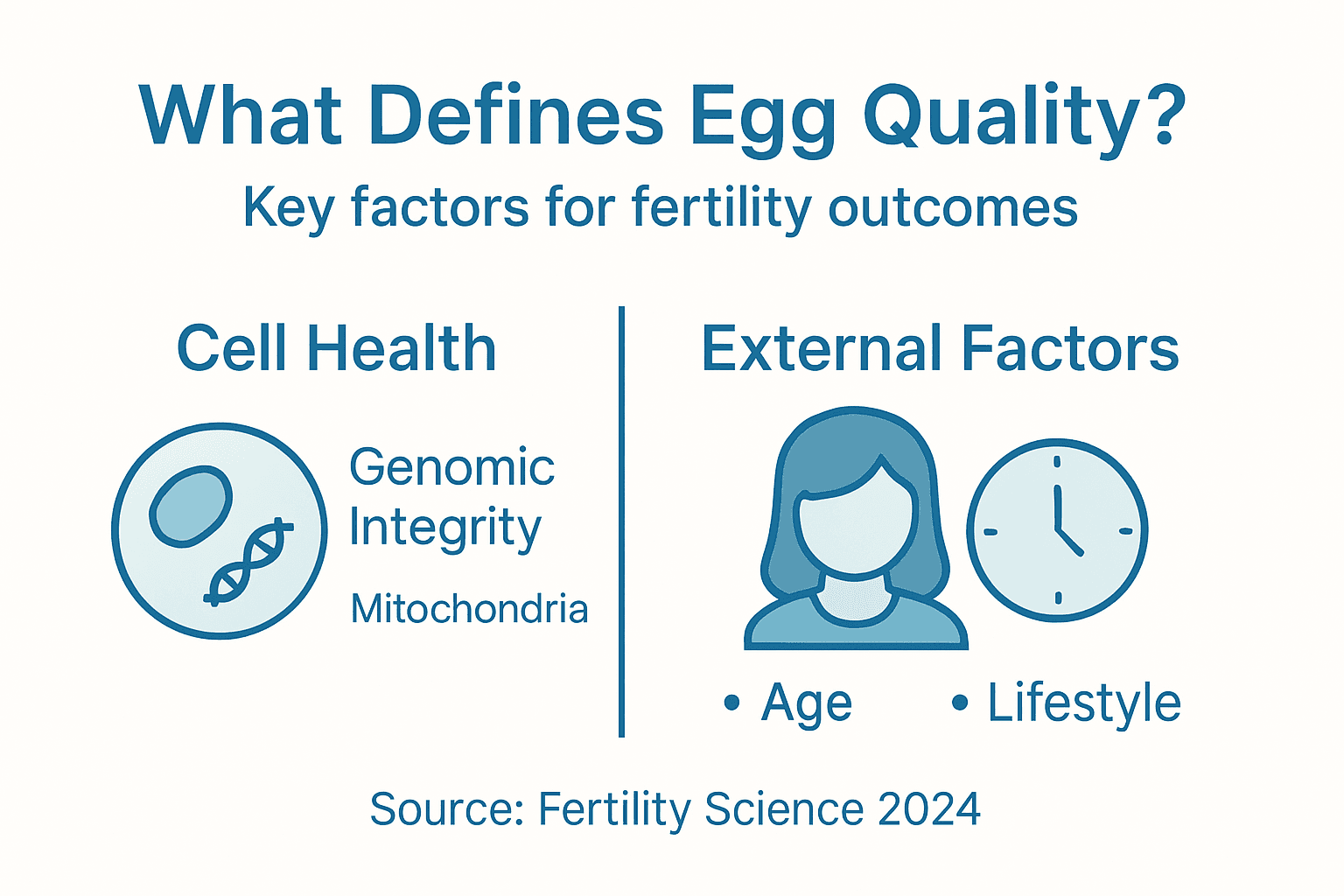 Infographic showing key factors in egg quality