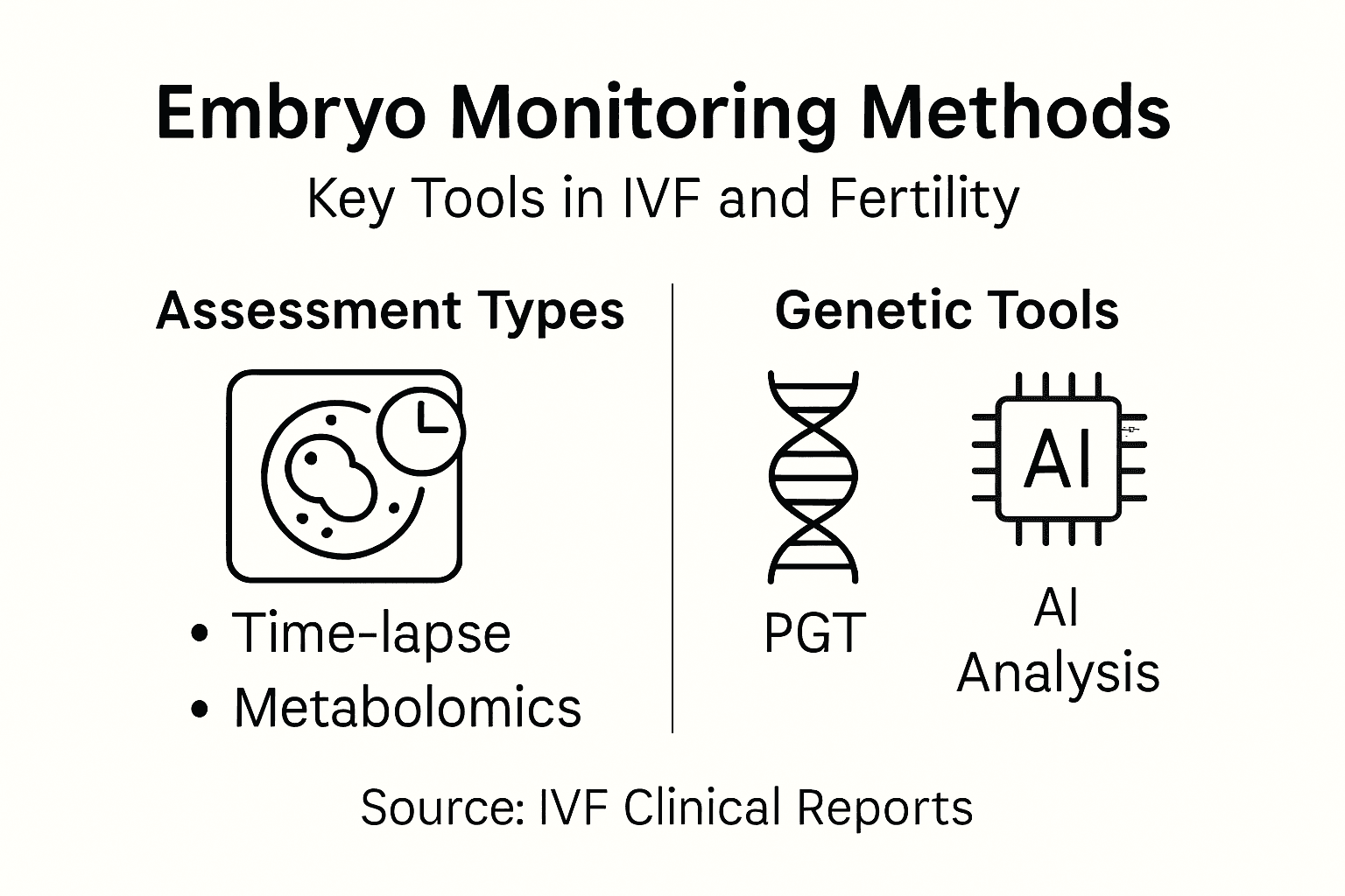 Infographic showing embryo monitoring methods