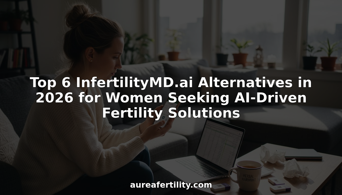 Woman on couch using fertility app