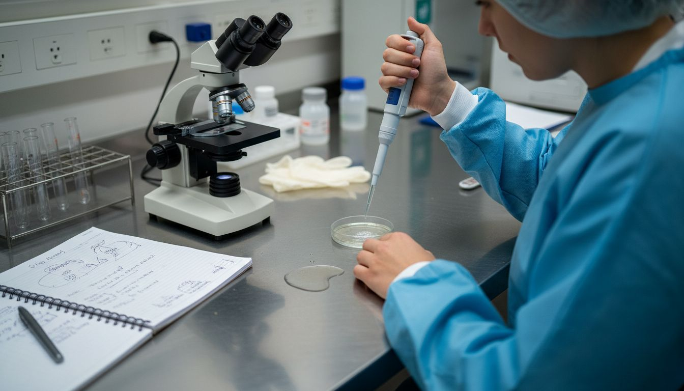 Lab technician demonstrating mitochondrial therapy process
