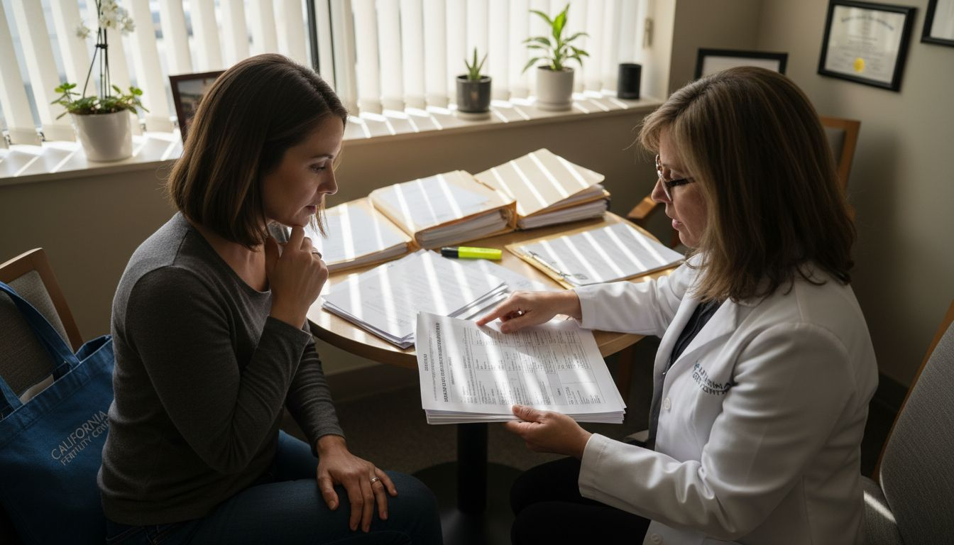 Consultation scene in fertility clinic office