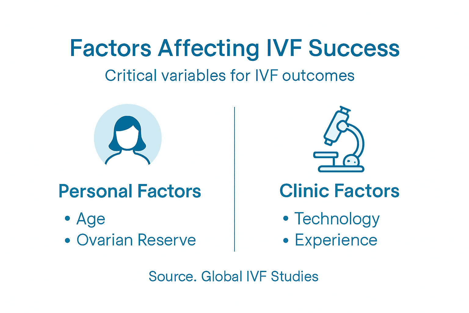 Infographic showing main IVF success factors