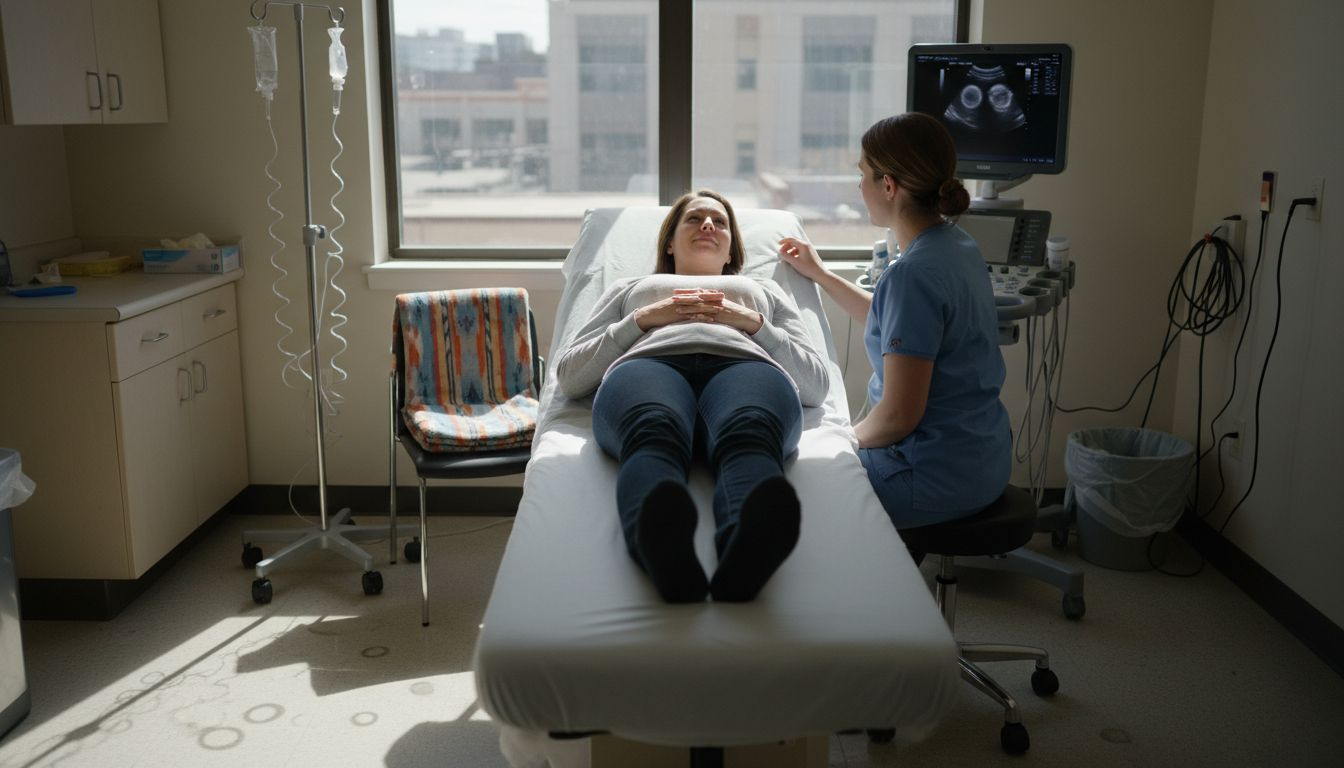 Nurse monitors patient during ovarian stimulation