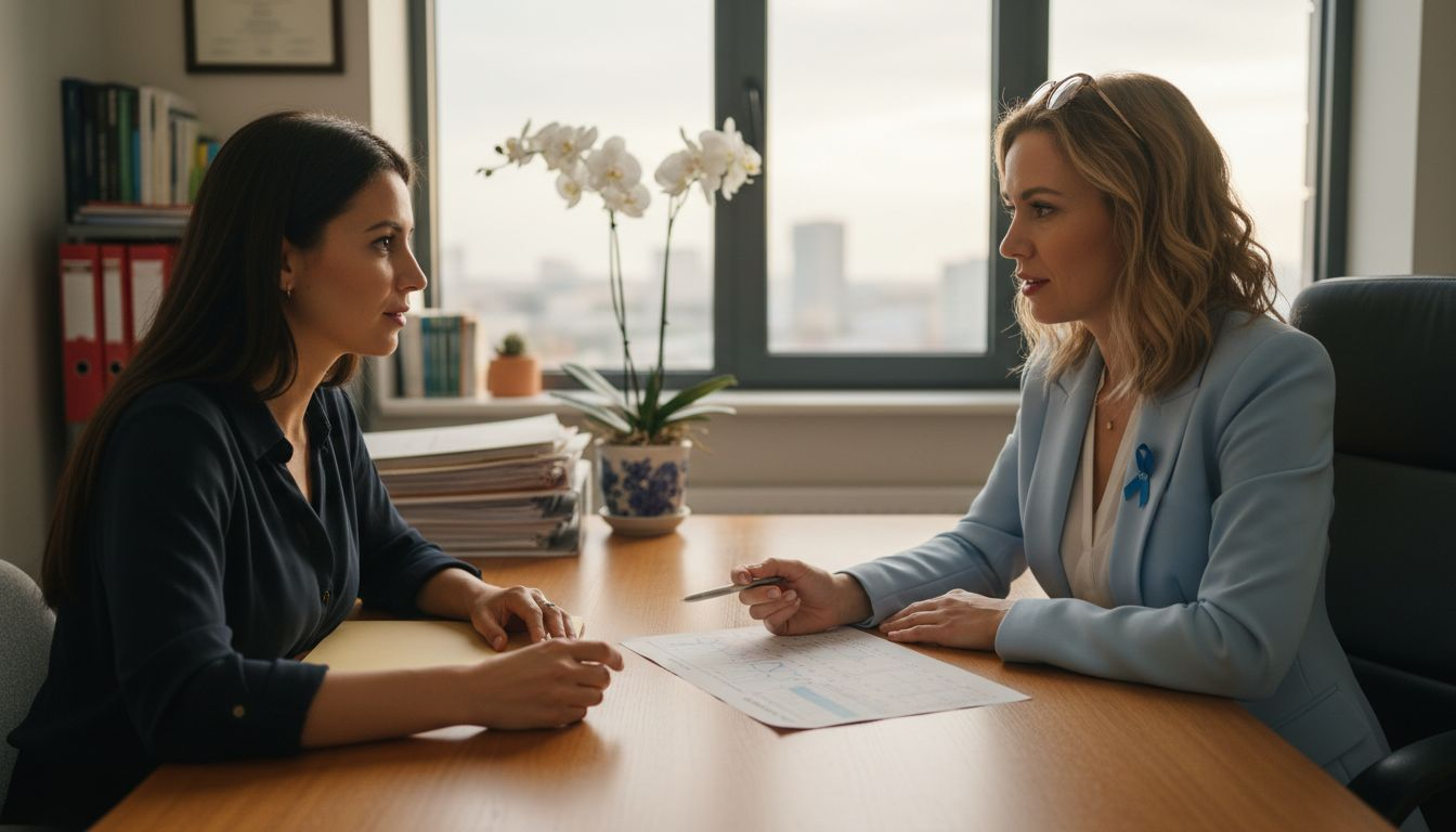 Fertility specialist and patient discussing options