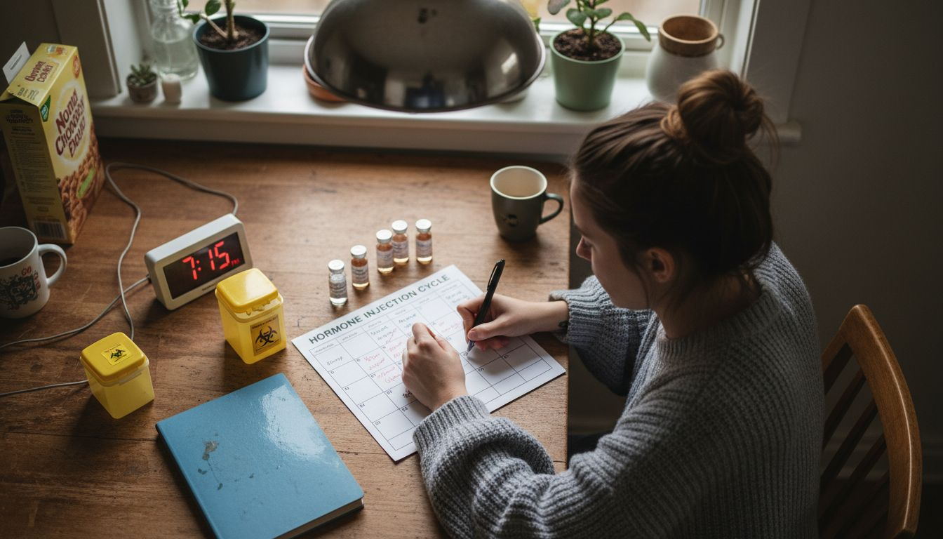 Patient organizing fertility medication routine