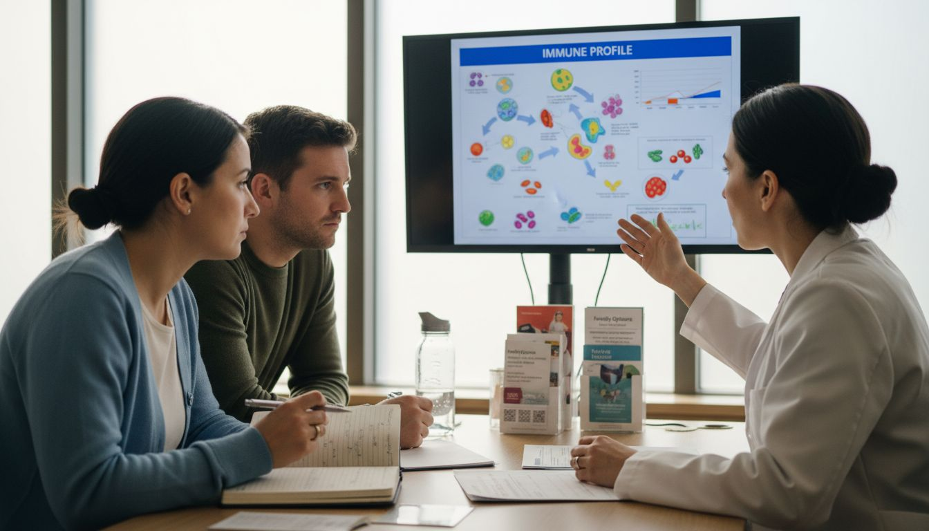 Fertility specialist reviewing immune profile