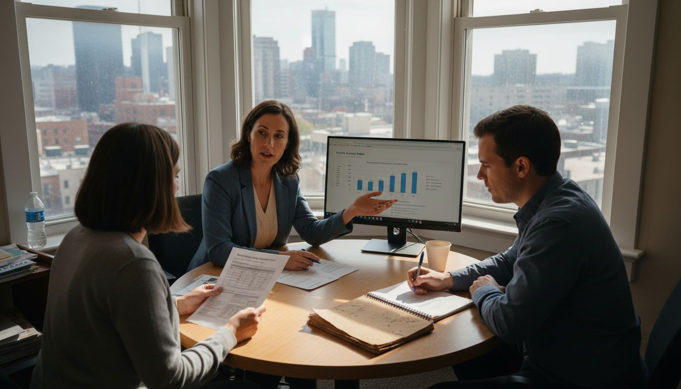 Fertility specialist reviews embryo selection with couple