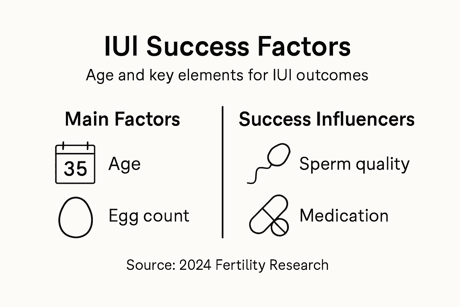 Infographic about IUI success rates factors age medication