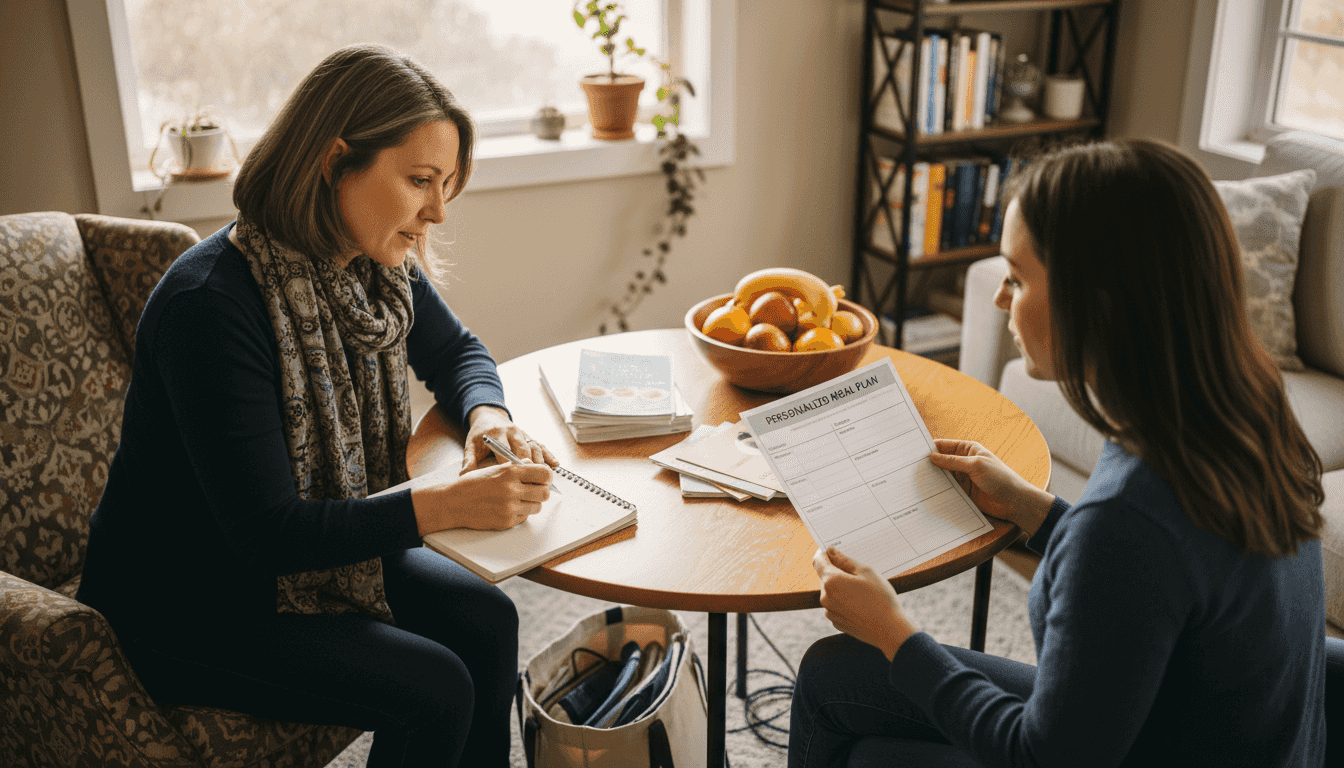 Nutritionist and patient review fertility nutrition plan