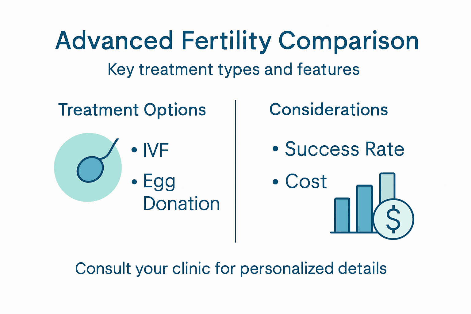 Infographic comparing fertility treatment options