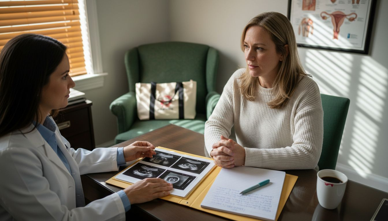 Woman over 40 at fertility clinic consultation