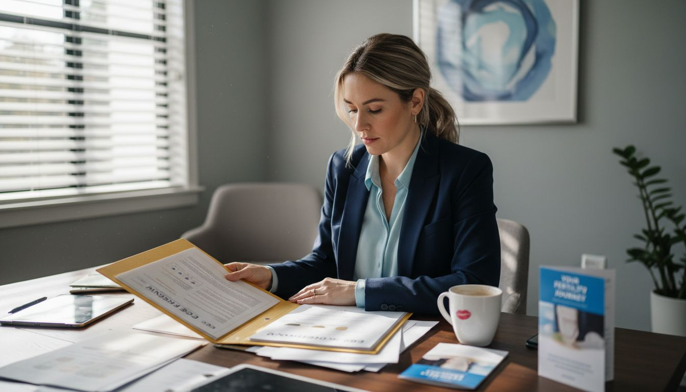 Woman consulting at egg freezing clinic