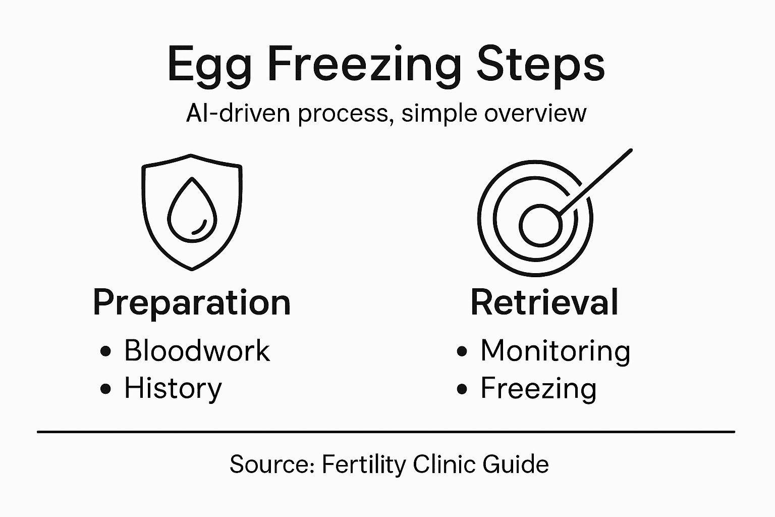 Infographic overview of egg freezing steps